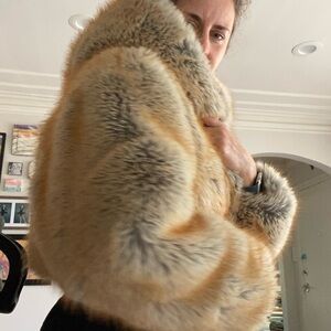 Chic Cream and Gray Teddy Jacket Coat